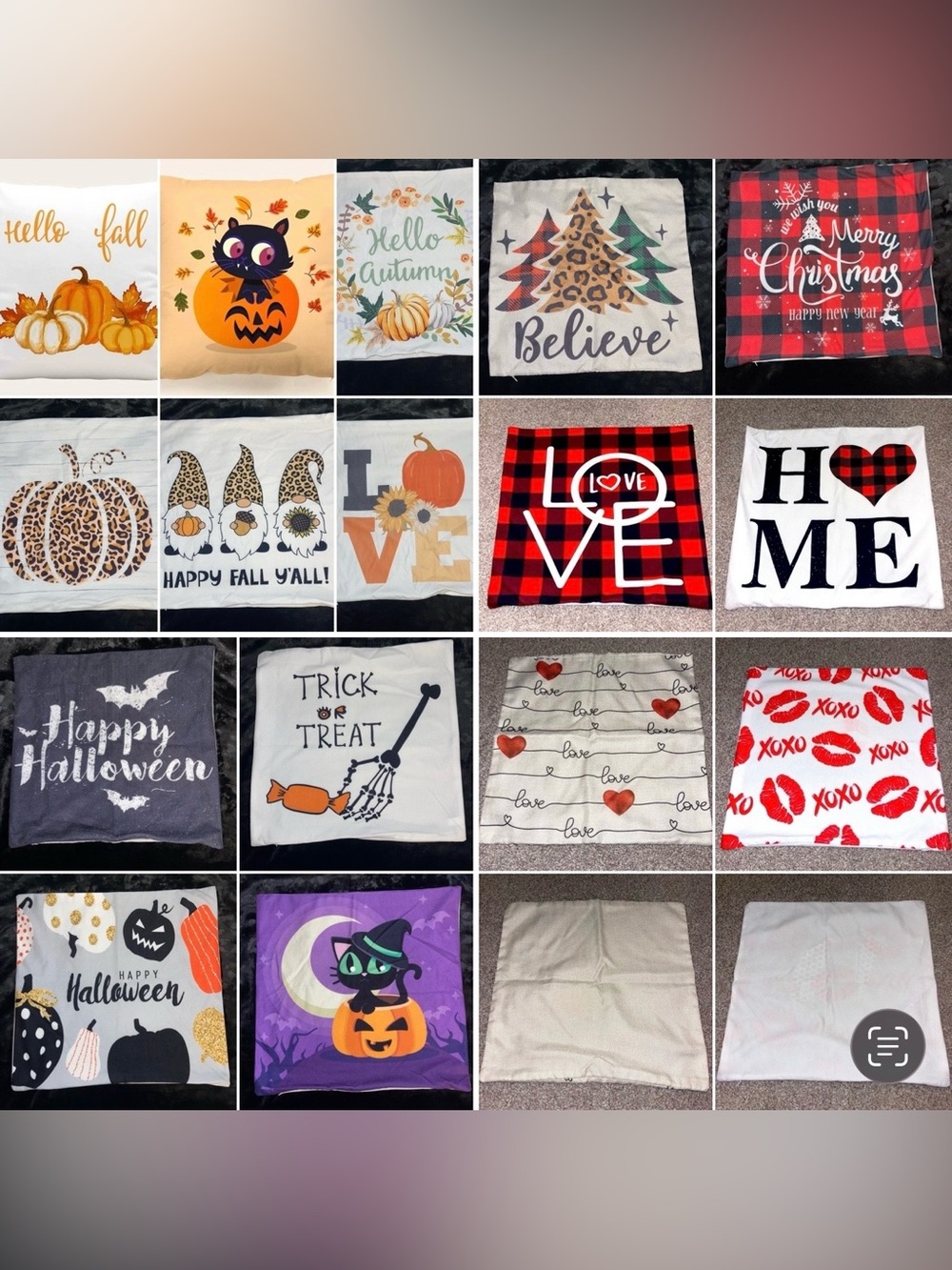 16 Piece Bundle Home Decor Graphic Print Cushion Cover Without Filler
